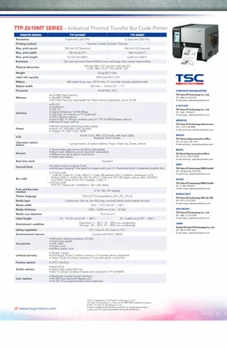 Tsc Ttp 2610mt Industrial Barcode Printer