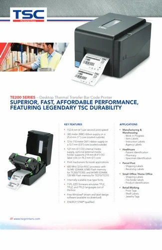 Tsc Te 210 Barcode Label Printer