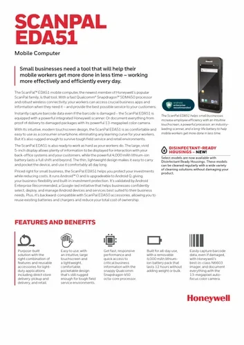 Honeywell Scanpal Eda51 Mobile Computer
