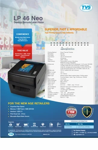 Tvs Barcode Label Printer